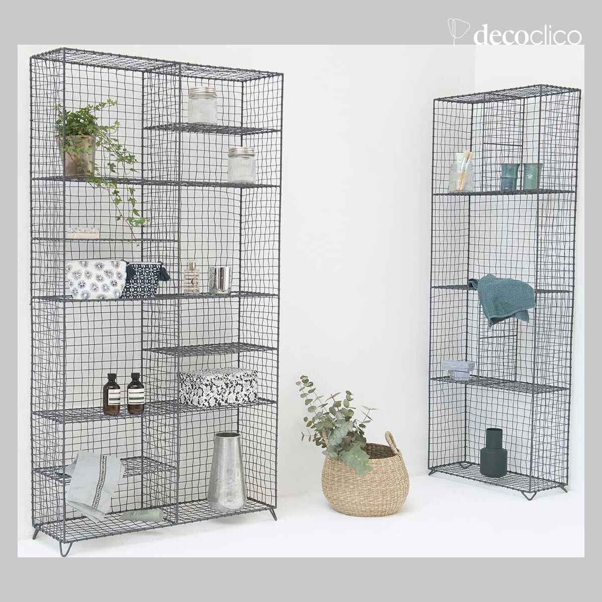 Etagère à poser en métal grillagé anthracite 150 x 50 cm Greed