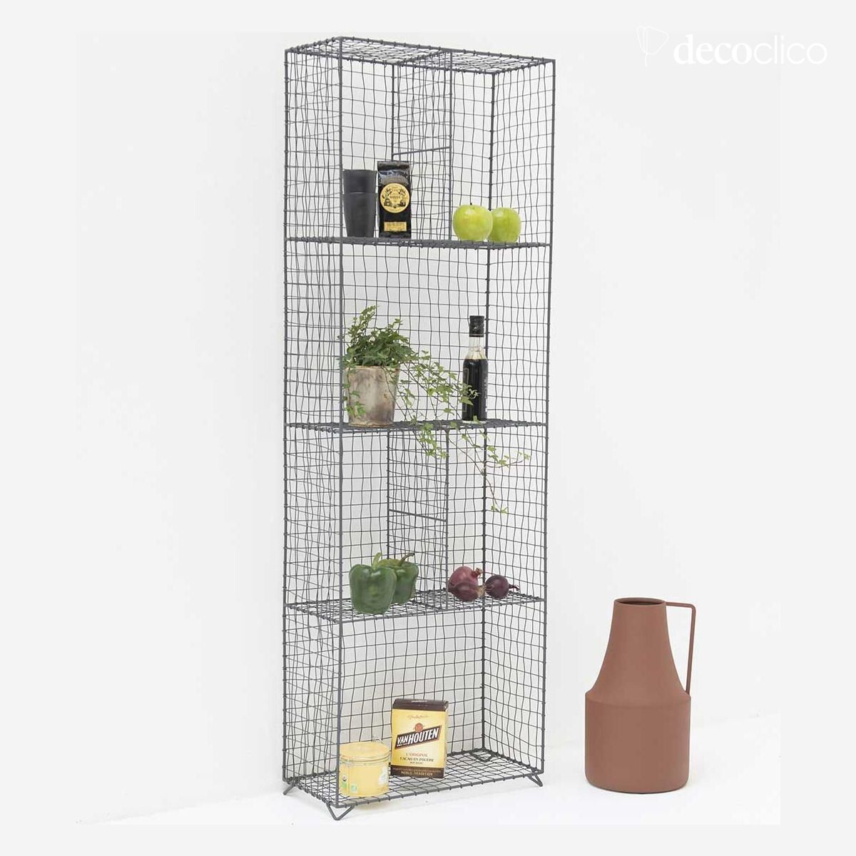 Etagère à poser en métal grillagé anthracite 150 x 50 cm Greed