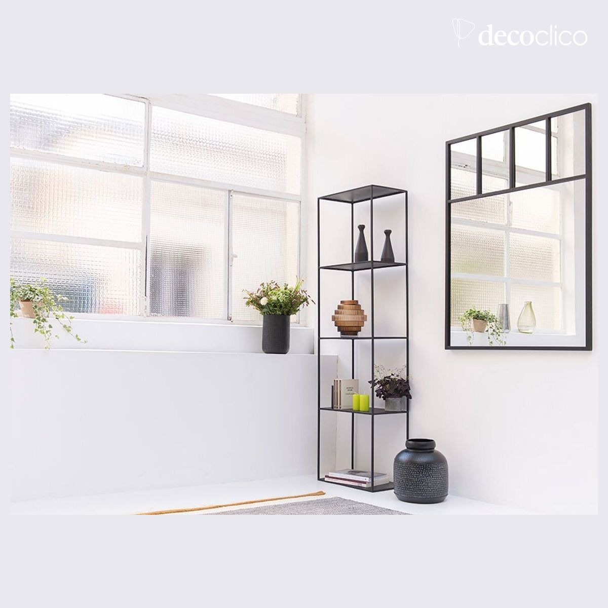 Etagère colonne en métal noir mat 180 cm Douglas