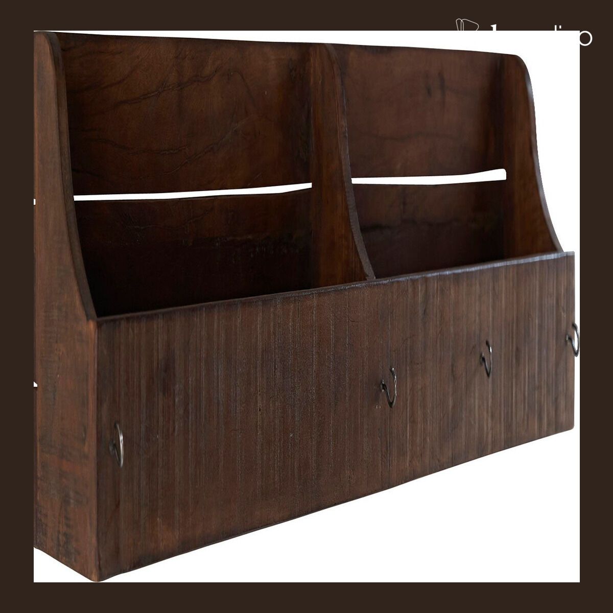 Etagère murale double compartiment en bois recyclé Pamir