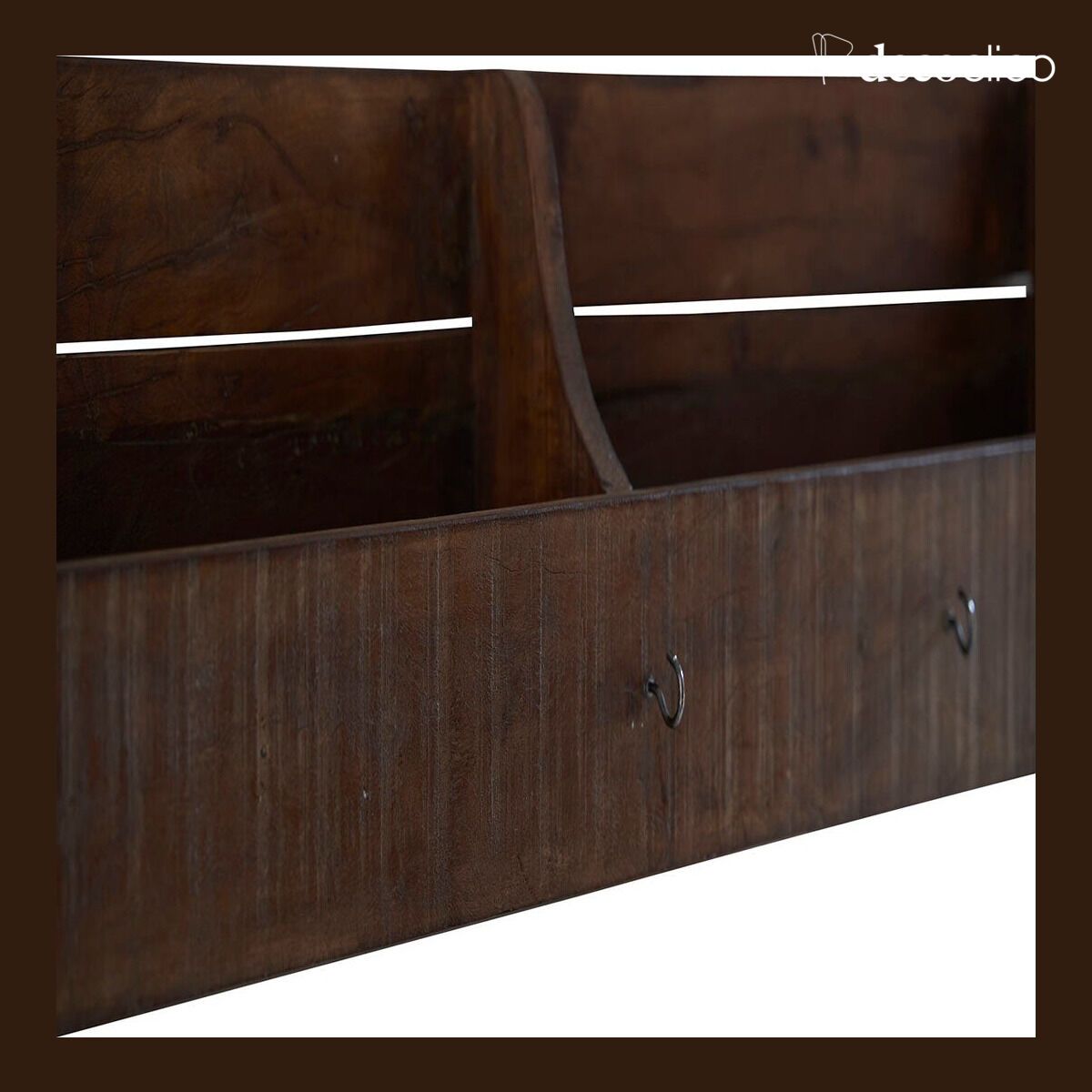 Etagère murale double compartiment en bois recyclé Pamir