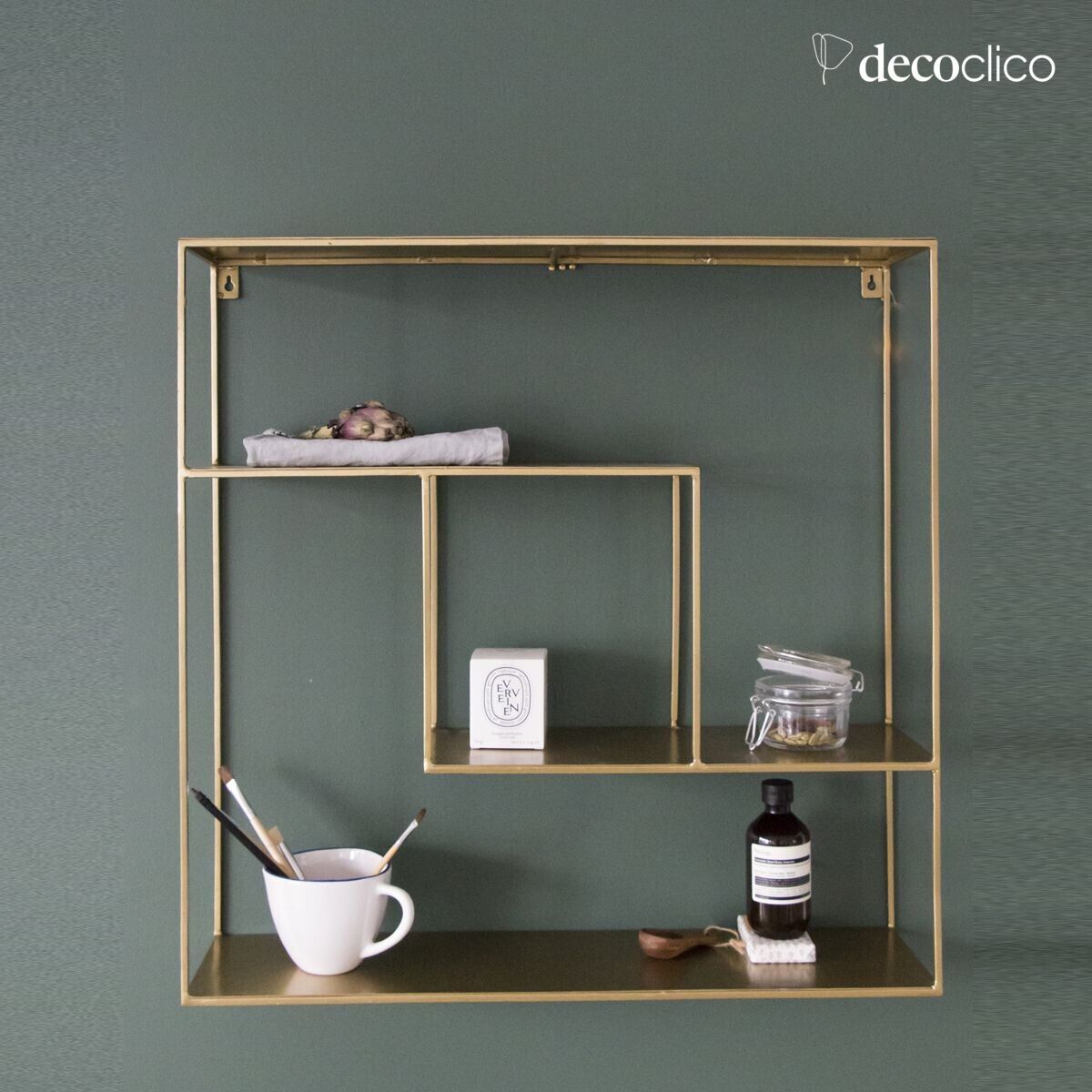 Etagère murale en métal filaire gold Uptown