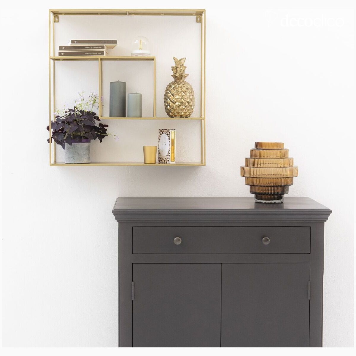 Etagère murale en métal filaire gold Uptown