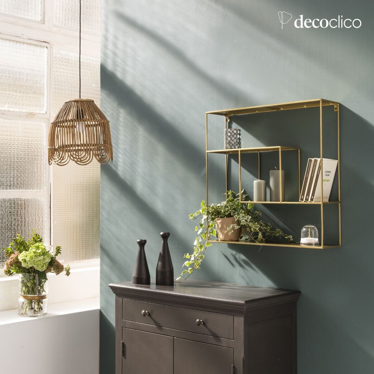 Etagère murale en métal filaire gold Uptown