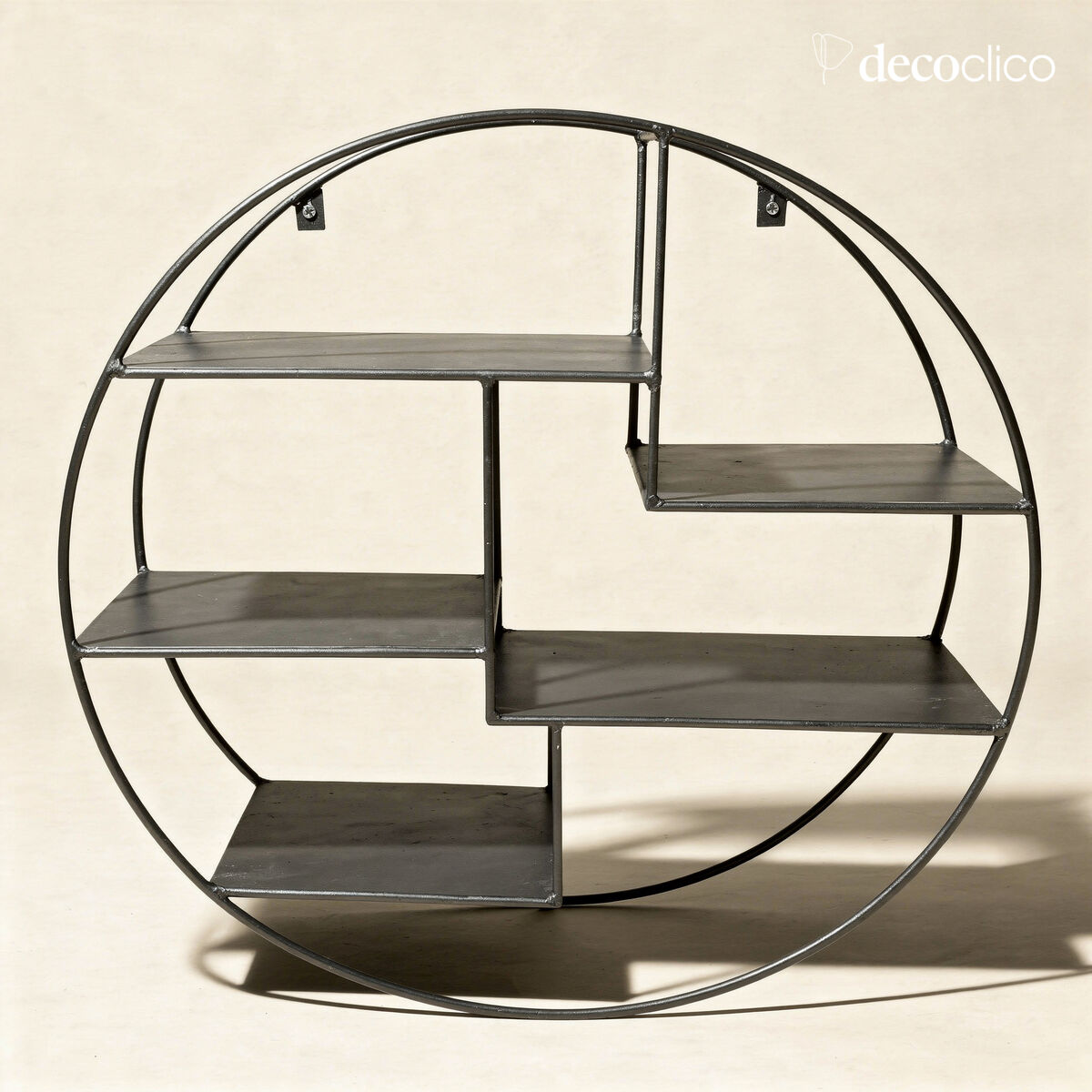 Etagère murale ronde en métal filaire finition noire 60 cm Uptown