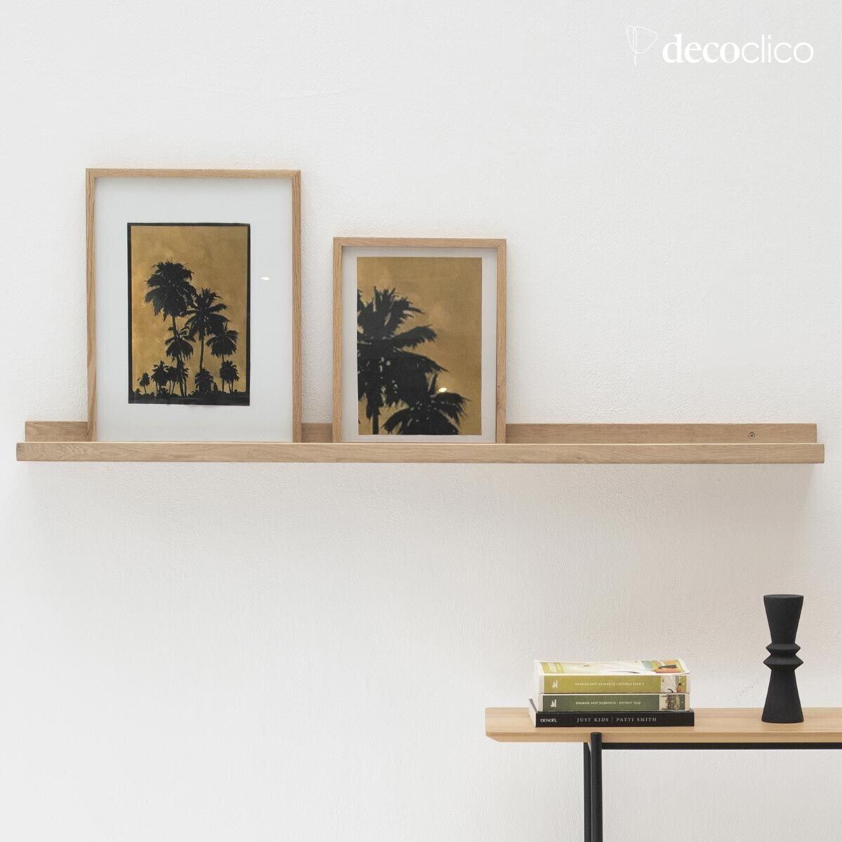 Etagère porte-cadres en chêne naturel 120 cm FSC Mood