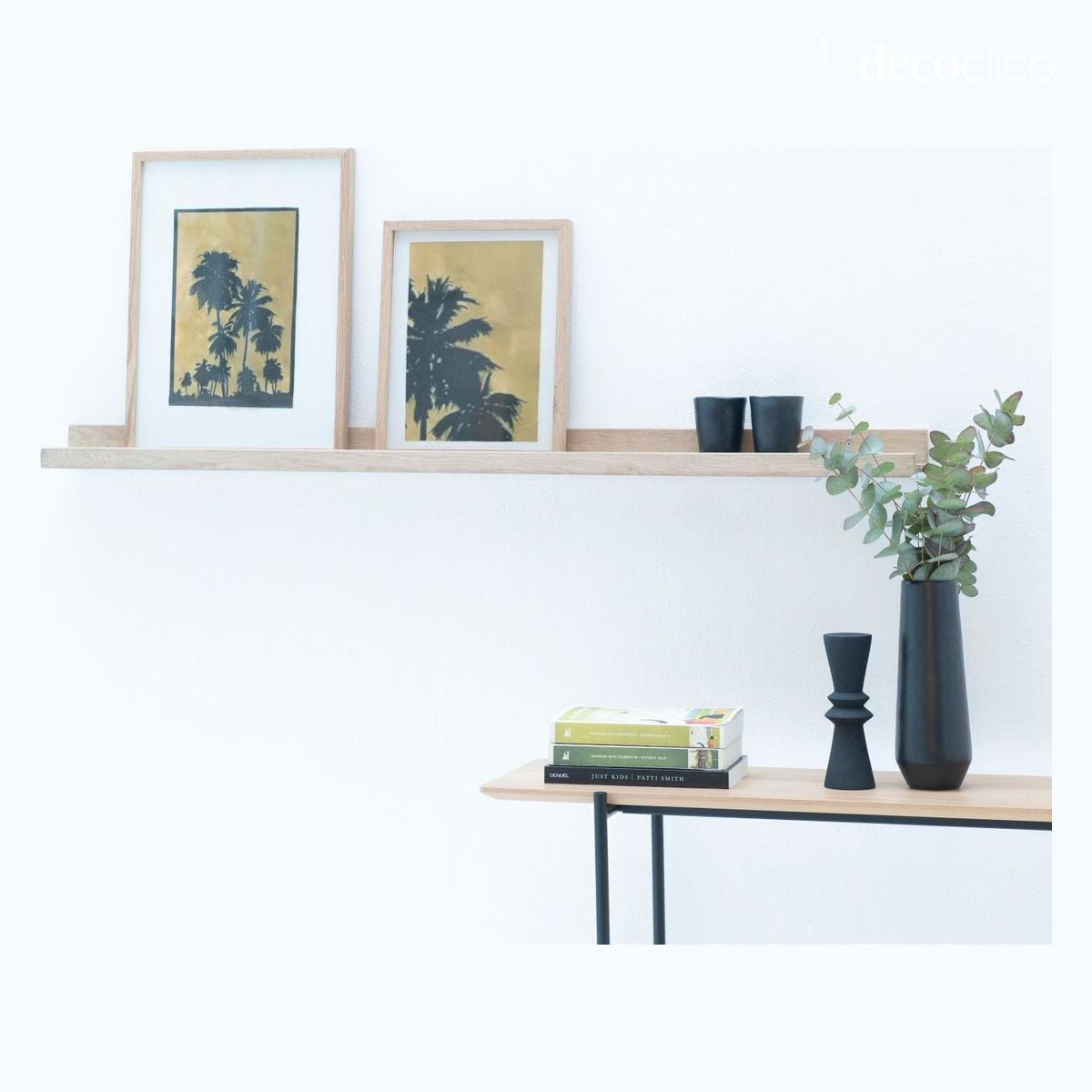 Etagère porte-cadres en chêne naturel 120 cm FSC Mood