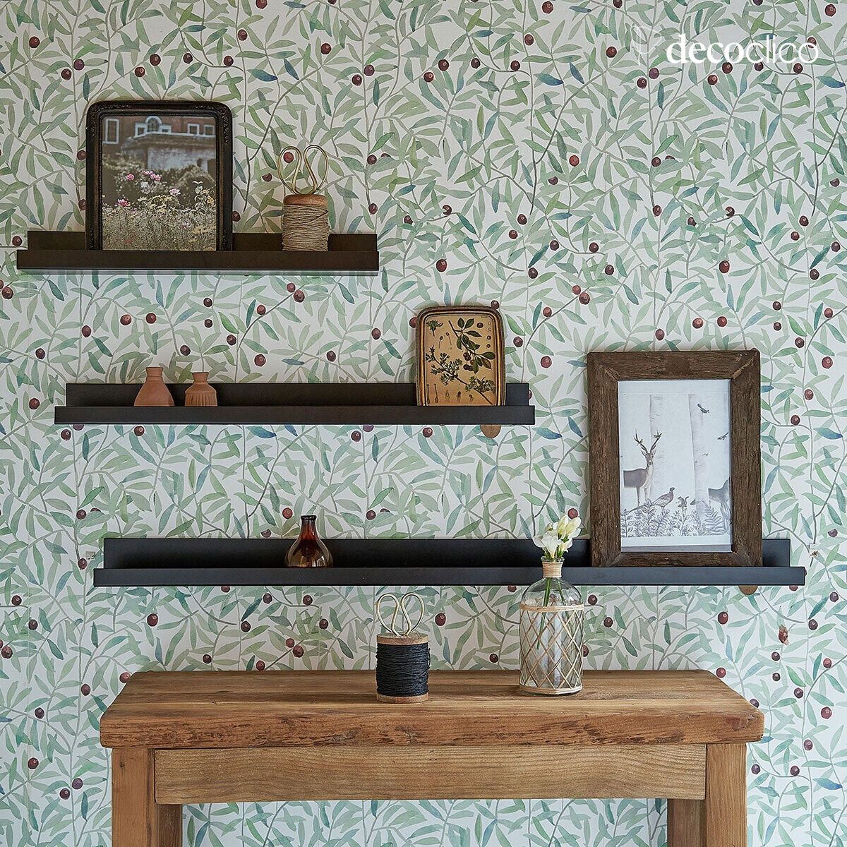 Etagère porte-cadres en métal noir mat 60 cm