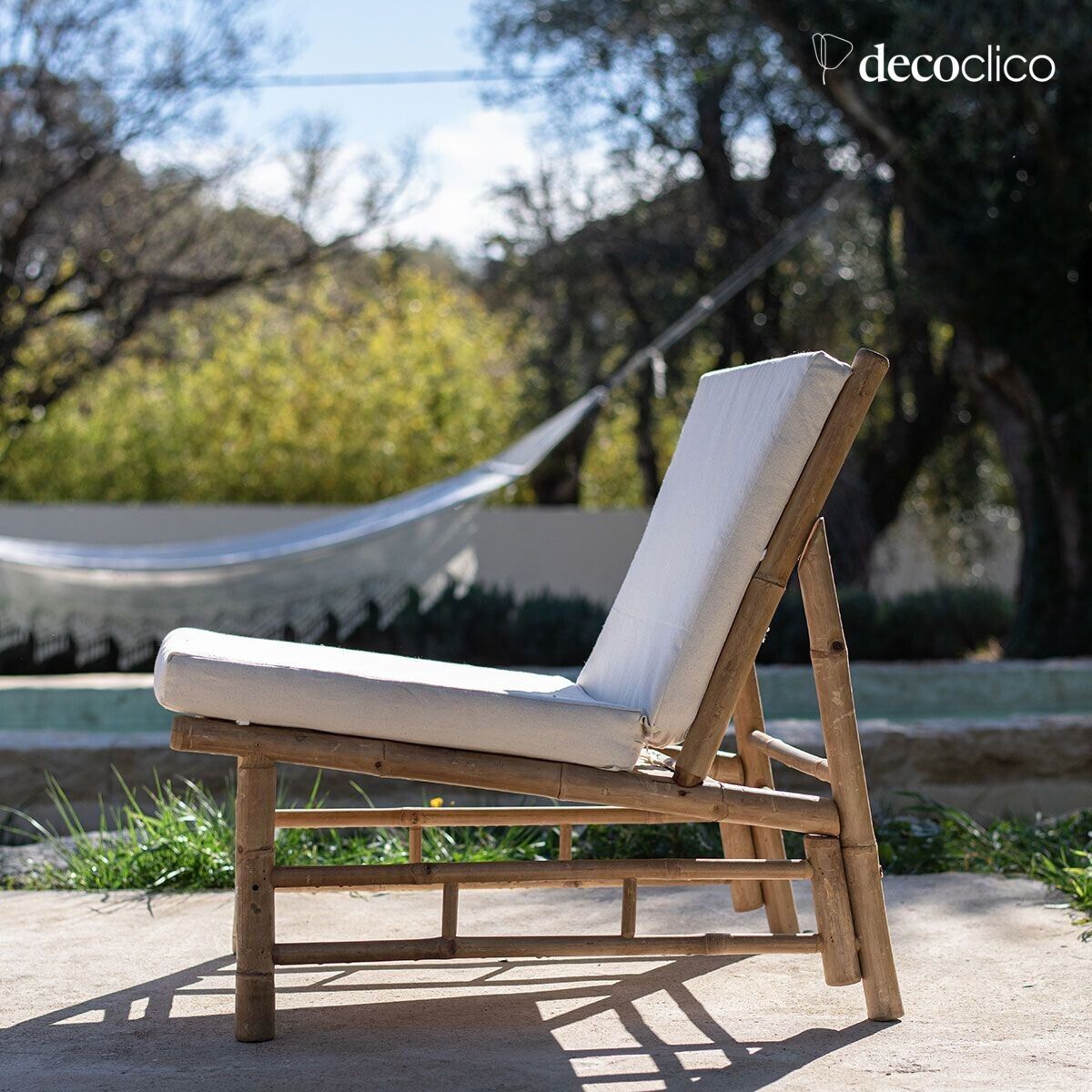 Fauteuil bas en bambou naturel Taman