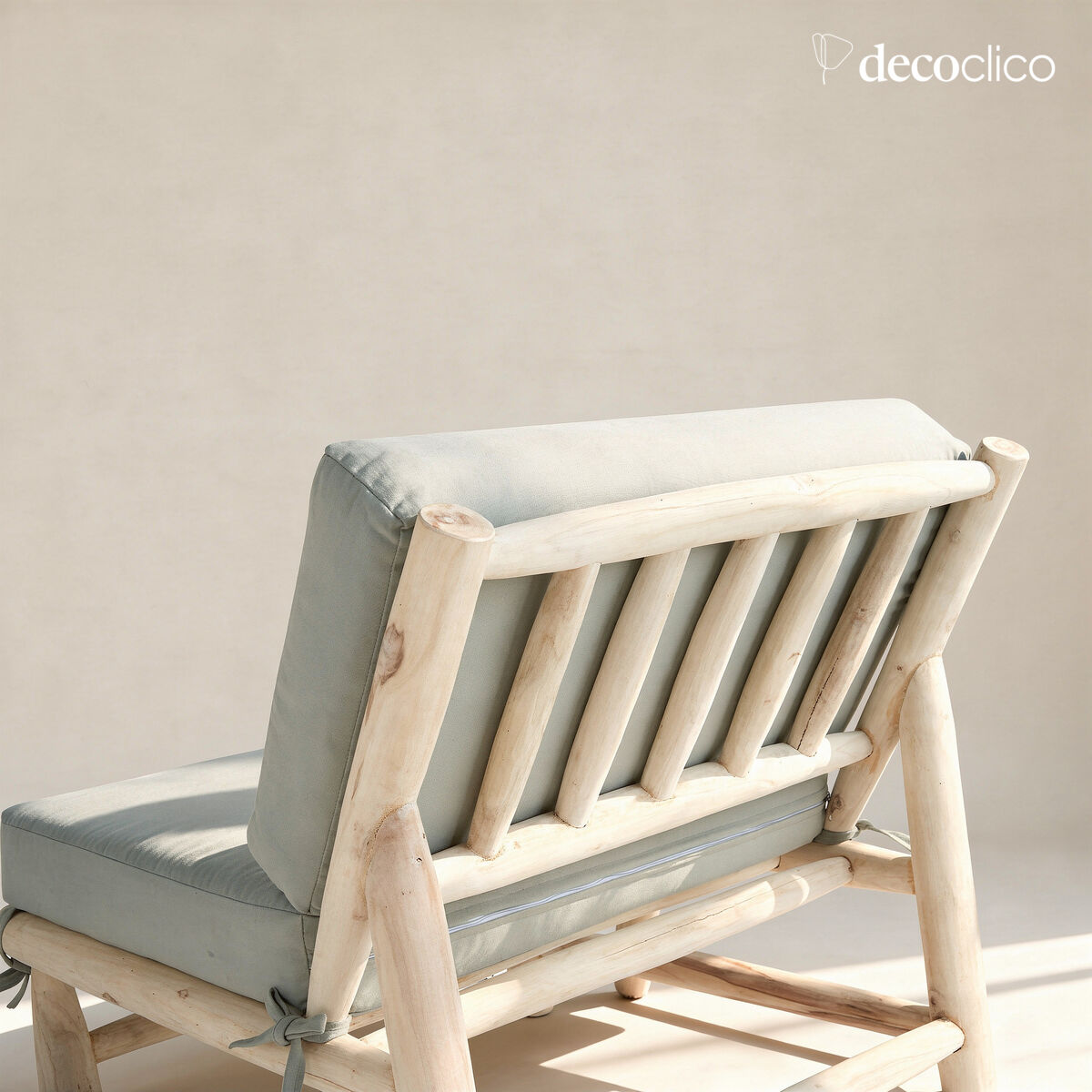 Fauteuil bas lounge en bois de teck Pepper