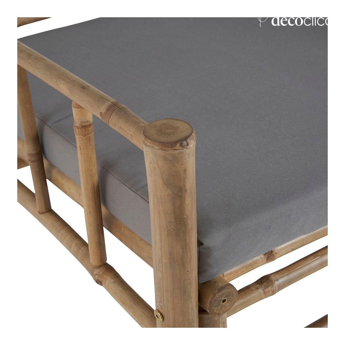 Fauteuil de jardin en bambou naturel avec coussin gris outdoor Taman