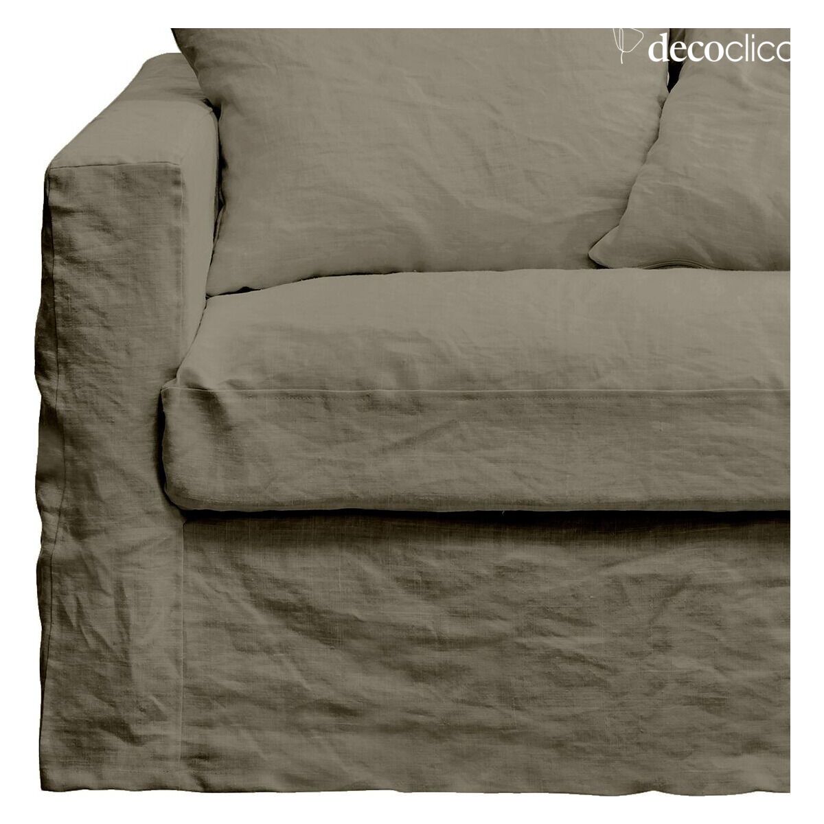 Fauteuil déhoussable en lin froissé Cap Breton - naturel