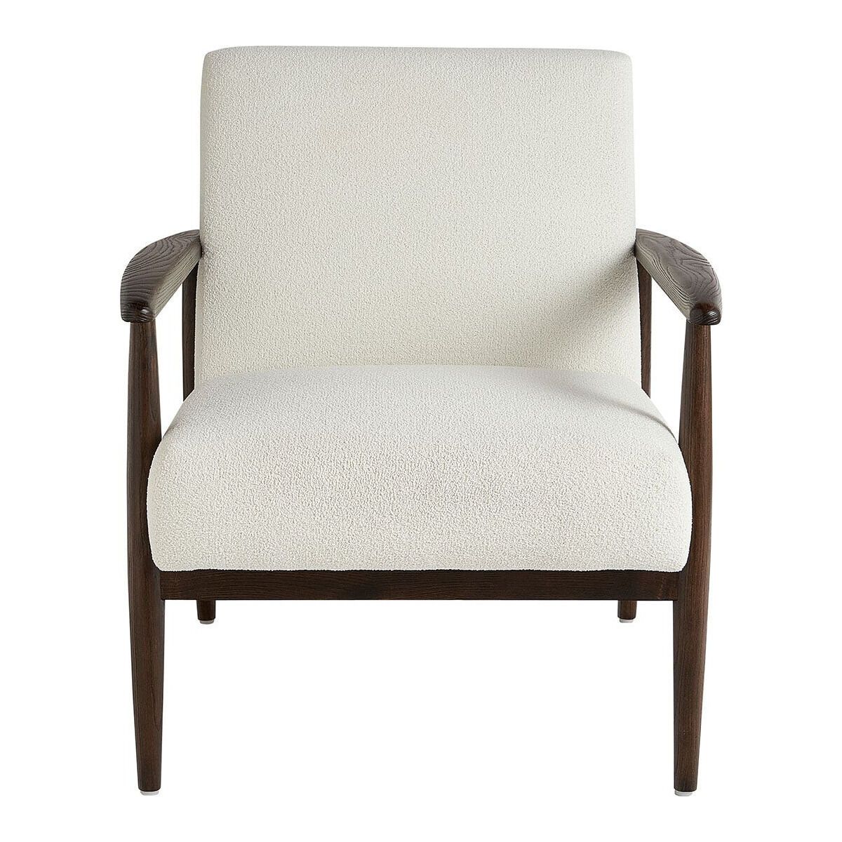 Fauteuil en frêne et bouclette beige
