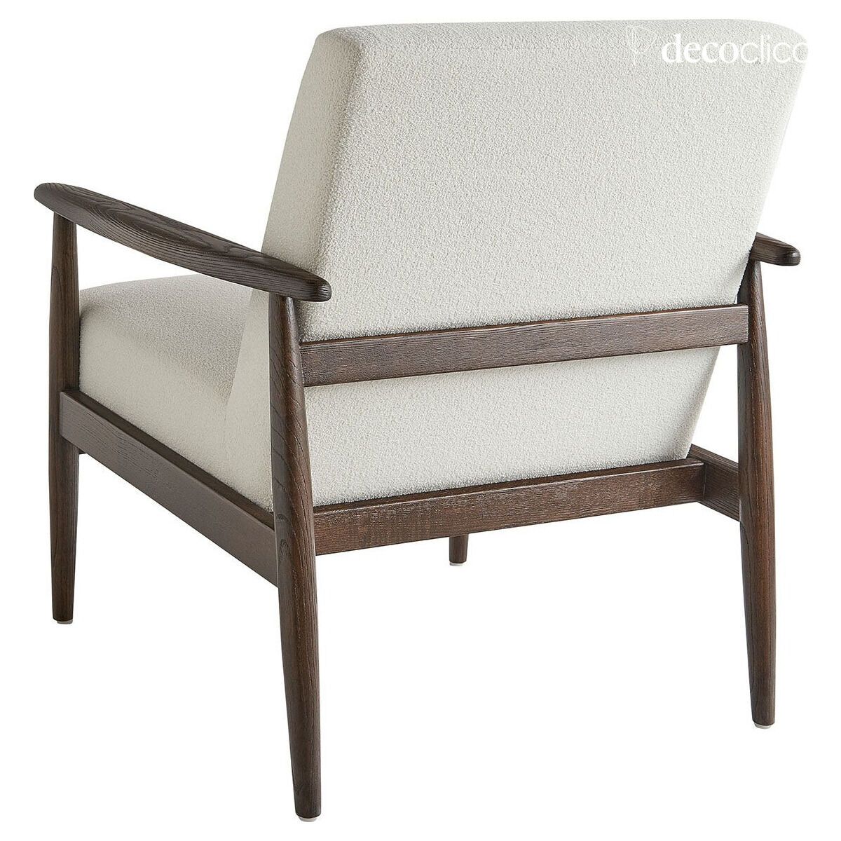 Fauteuil en frêne et bouclette beige