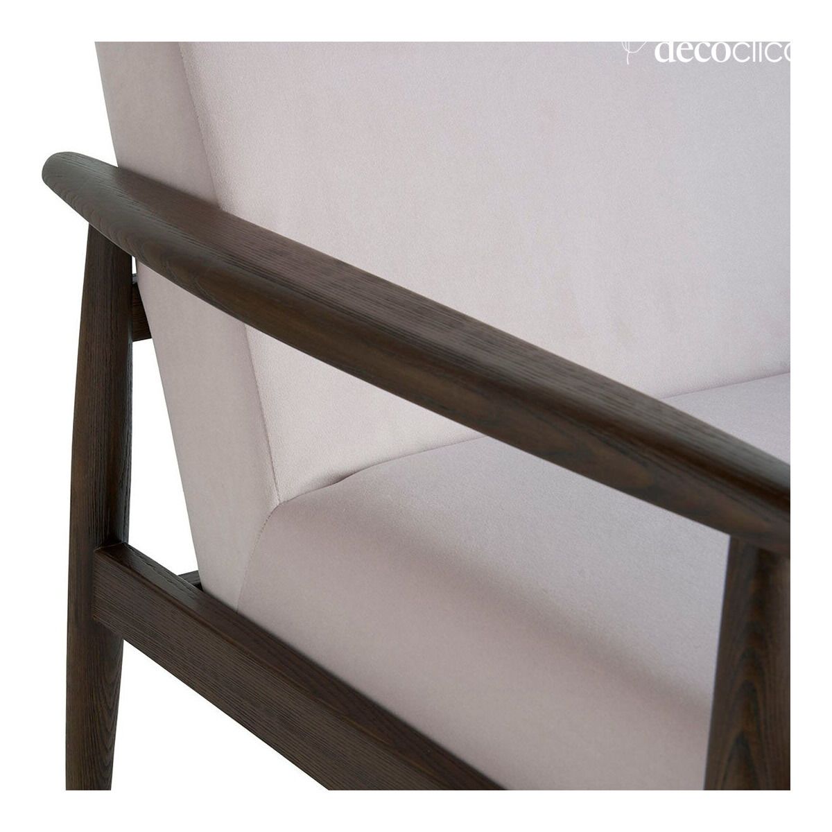 Fauteuil en frêne et velours nude