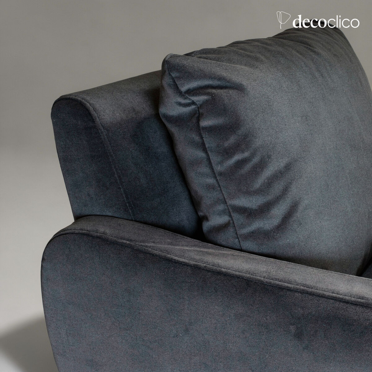 Fauteuil en velours gris