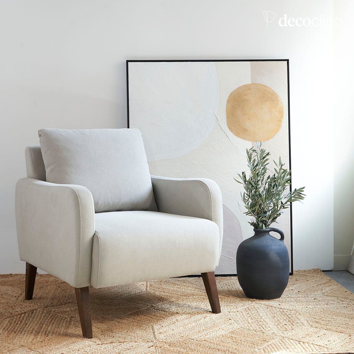 Fauteuil van natuurlijk linnen/katoen