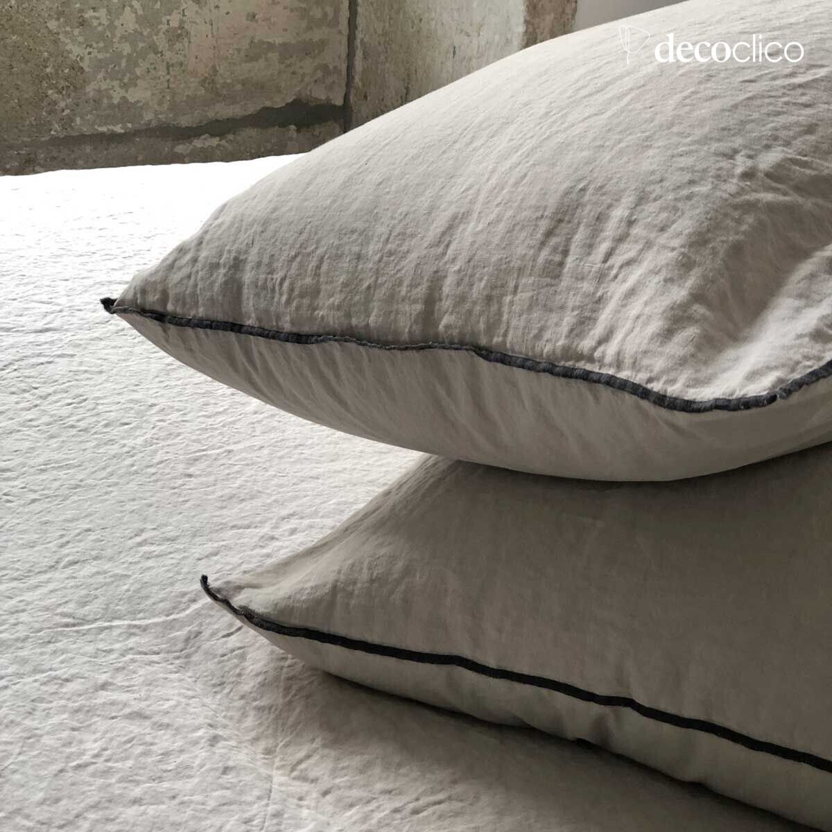 Federa per cuscino in lino lavato sabbia 65x65cm  Oslo
