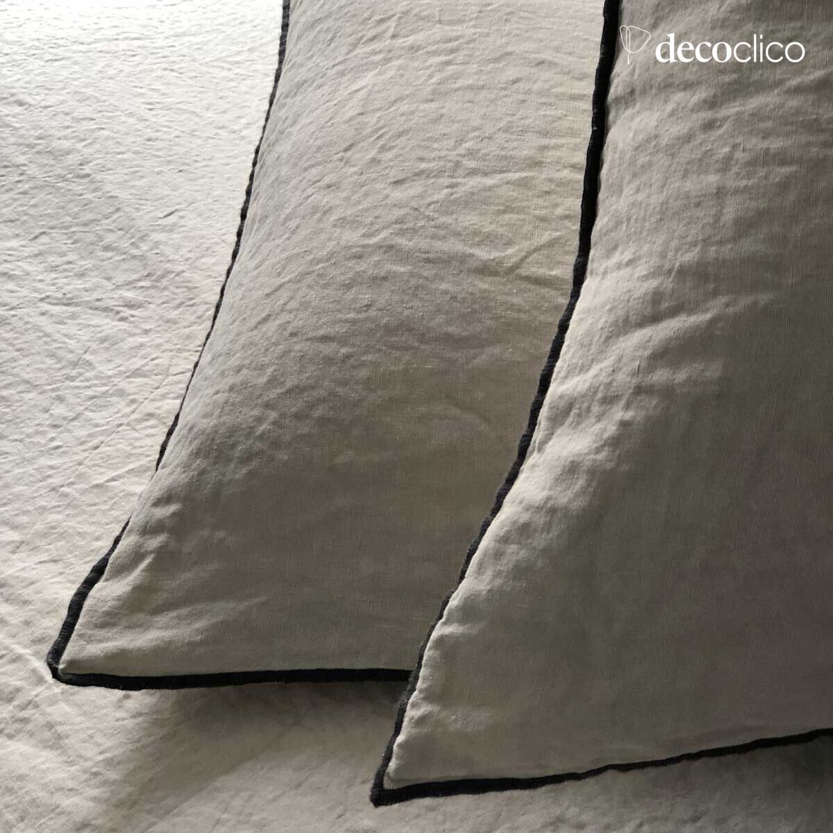 Federa per cuscino in lino lavato sabbia 65x65cm  Oslo