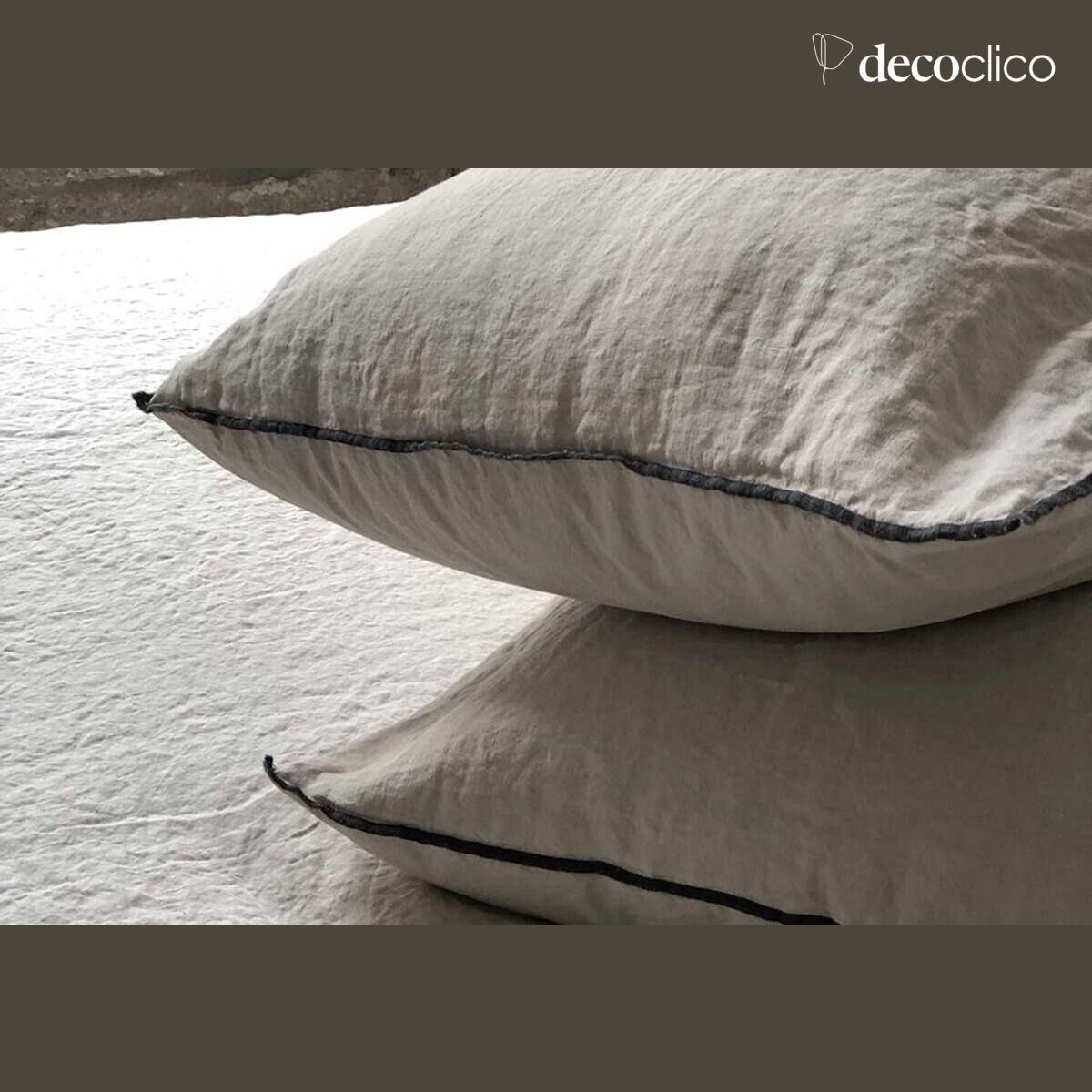 Federa per cuscino in lino lavato sabbia 65x65cm  Oslo