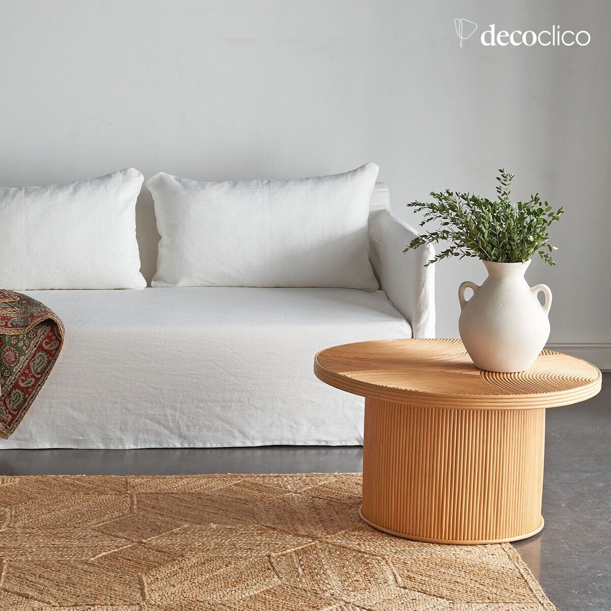 Florero decorativo de papel maché en forma de ánfora hecho a mano Pia