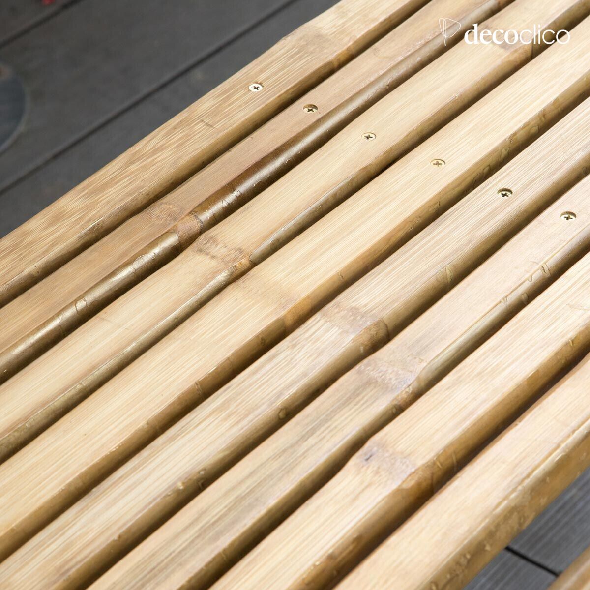 Folding bench with backrest in natural bamboo Taman