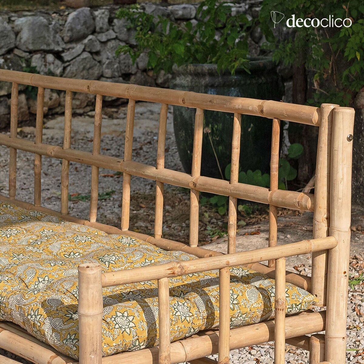 Futon-Bodenmatte aus Blockprint-Baumwolle mit gelber Dominante Pamir