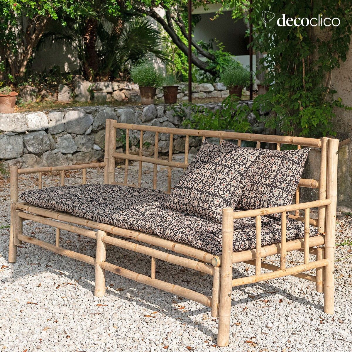 Futon matelas de sol en coton block print dominante charbon Pamir