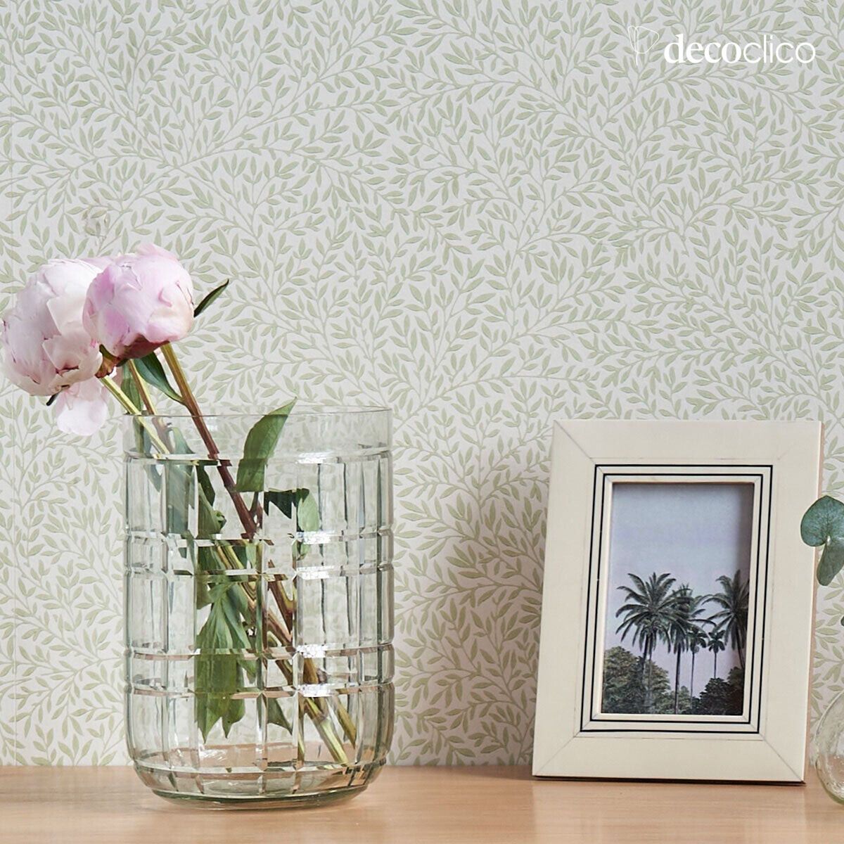 Gegraveerde vaas van transparant glas