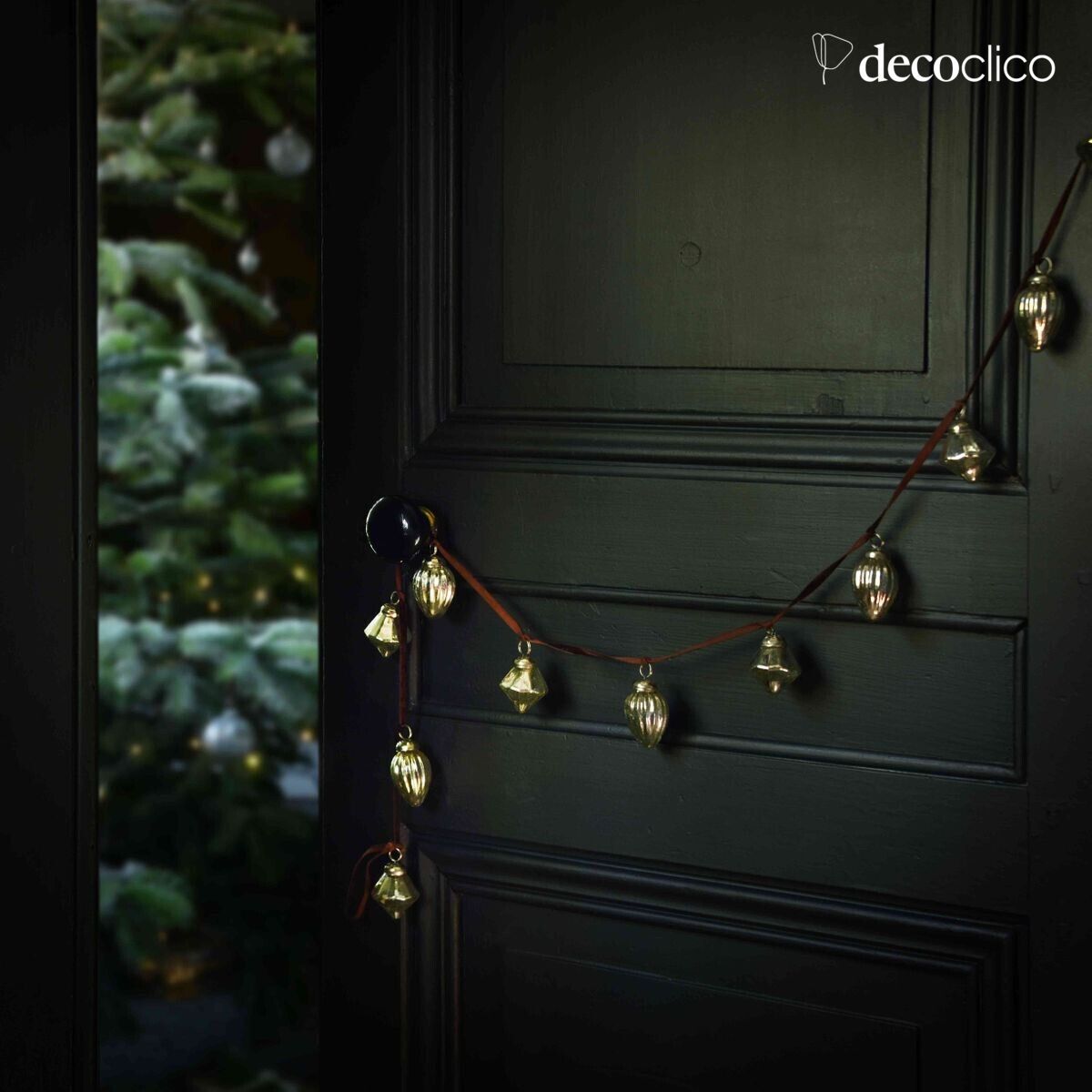 Ghirlanda di 12 palle di Natale in vetro al mercurio