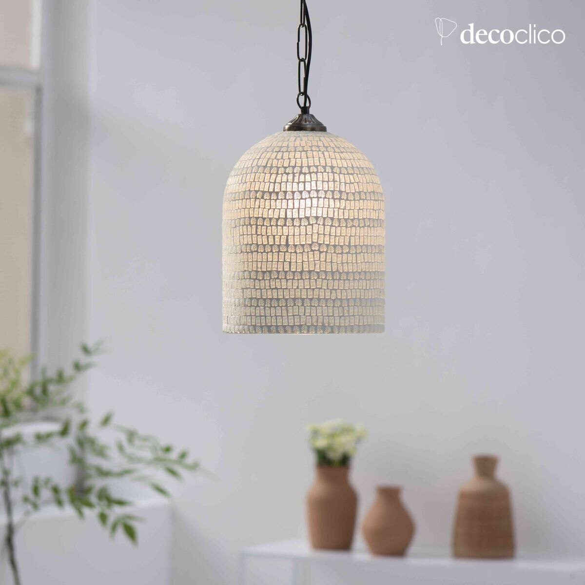 Glasmosaik-Haubenaufhängung - weiß Bangalore