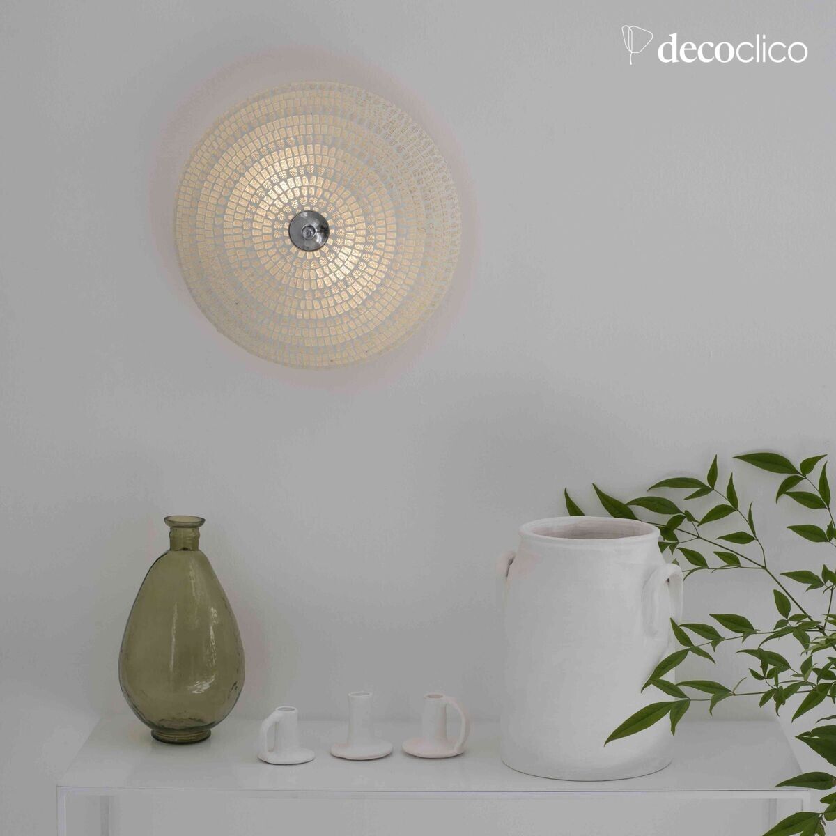 Glasmozaïek wand- of plafondlamp - wit Bangalore