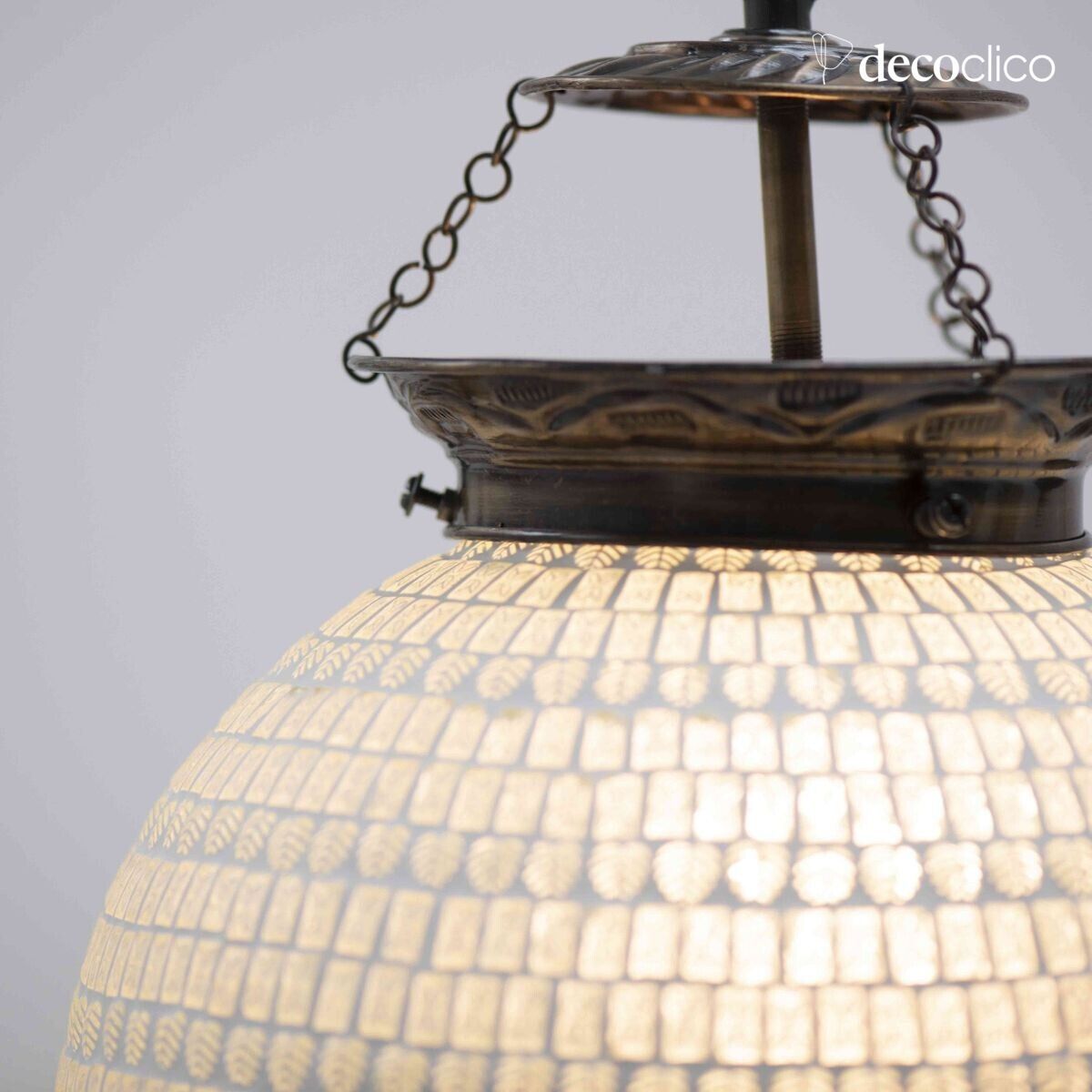 Glass mosaic ball pendant - white Bangalore