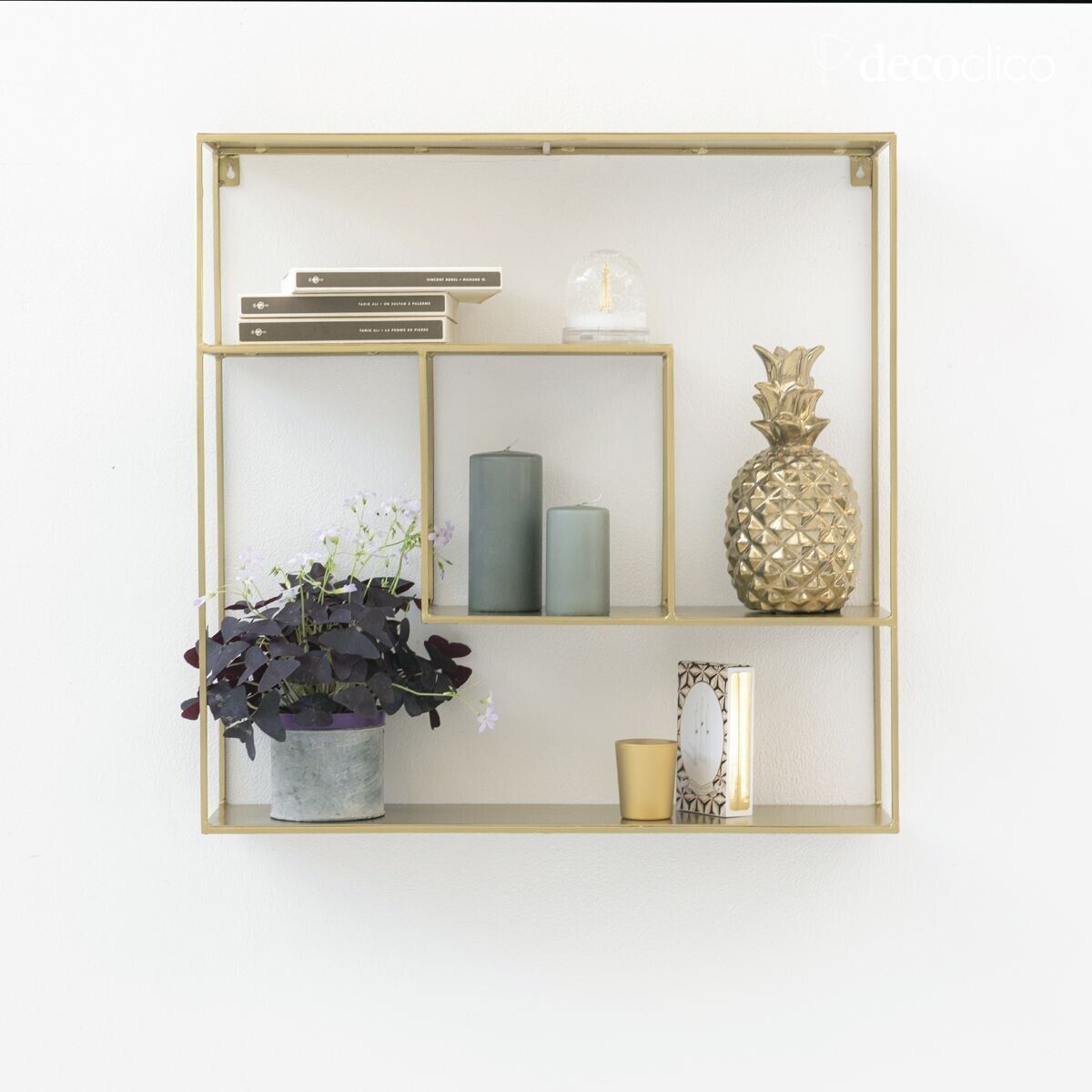 Gold wire metal wall shelf Uptown