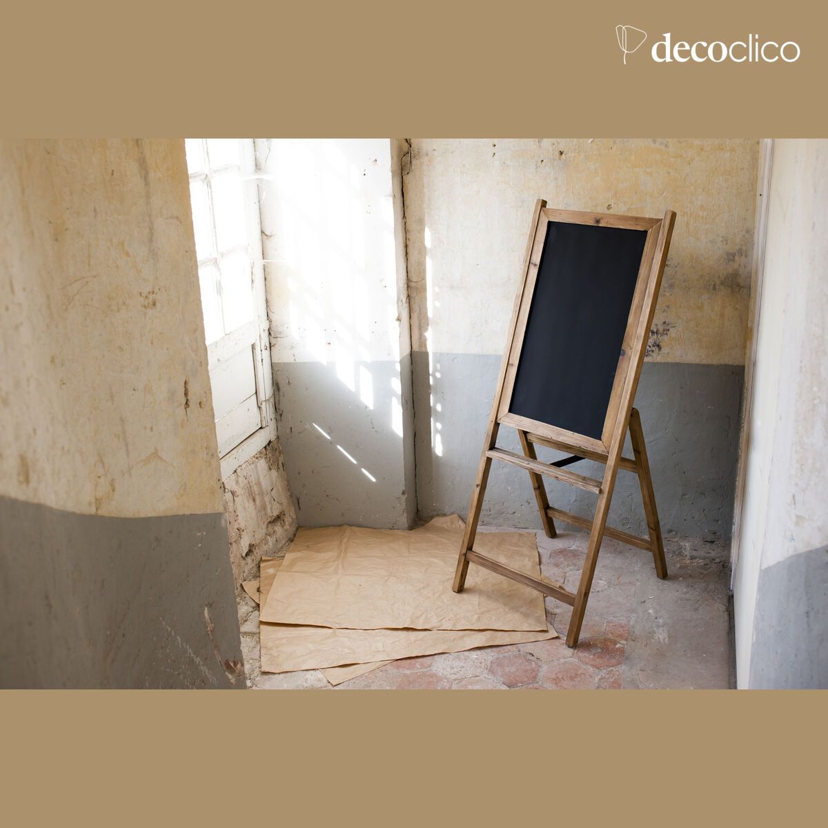 Grand tableau noir en bois Léon