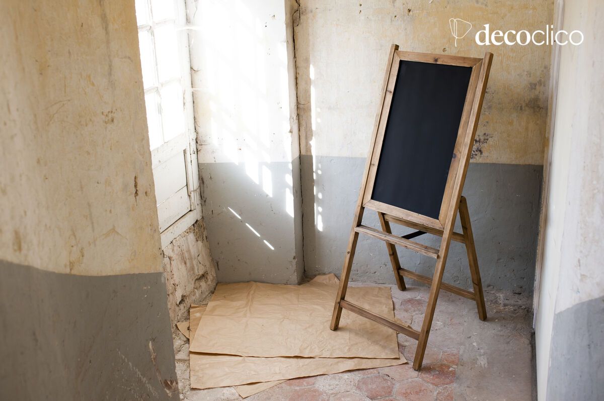 Grande lavagna nera in legno Léon