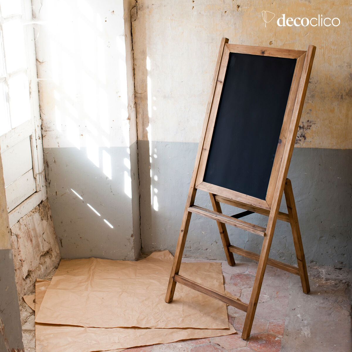 Grande lavagna nera in legno Léon