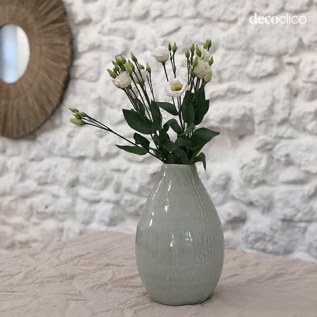 Groen keramische vaas H31 cm Frost