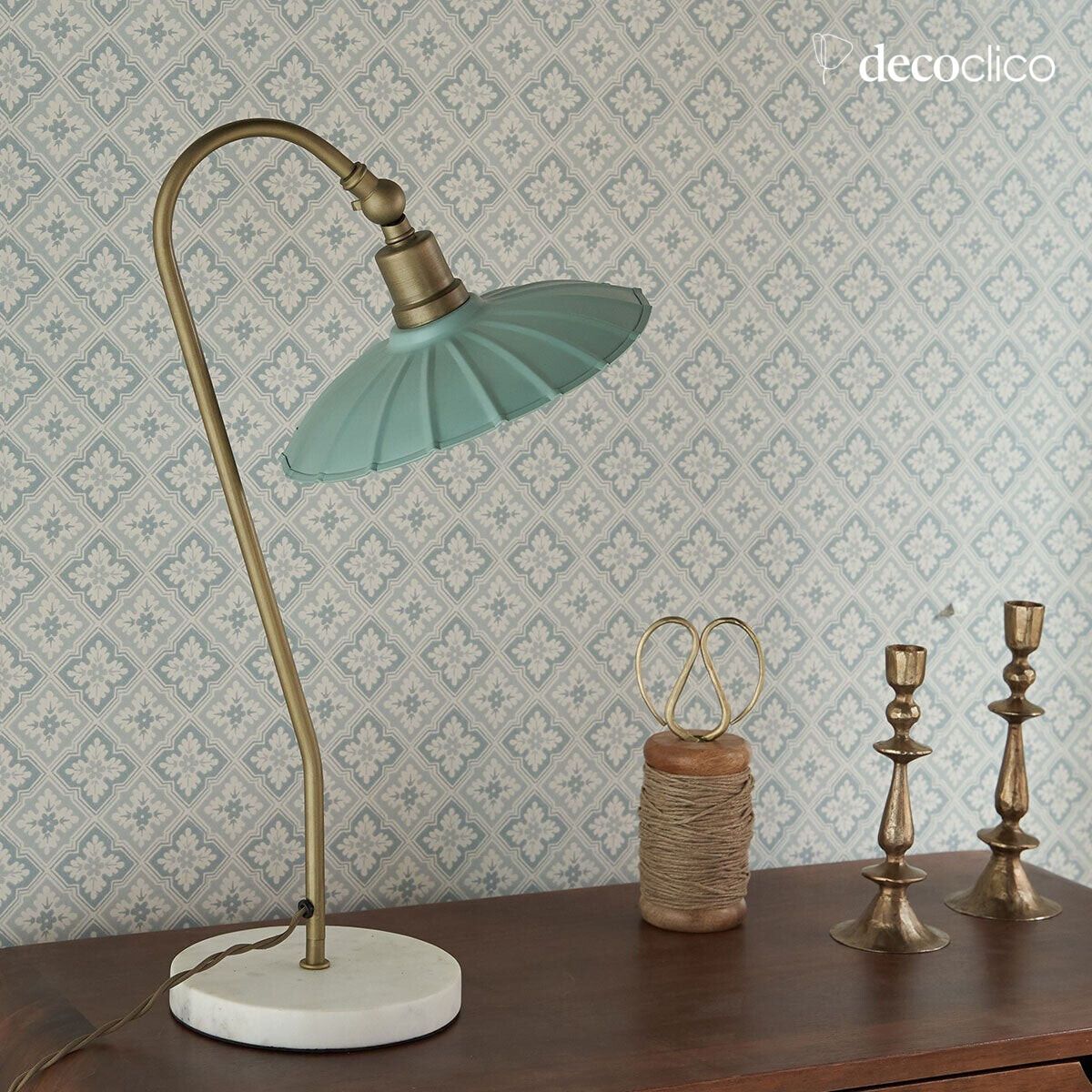 Groene metalen tafellamp Odette