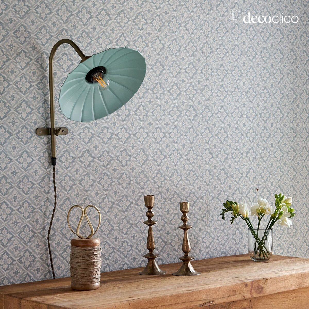 Groene vintage metalen wandlamp Odette