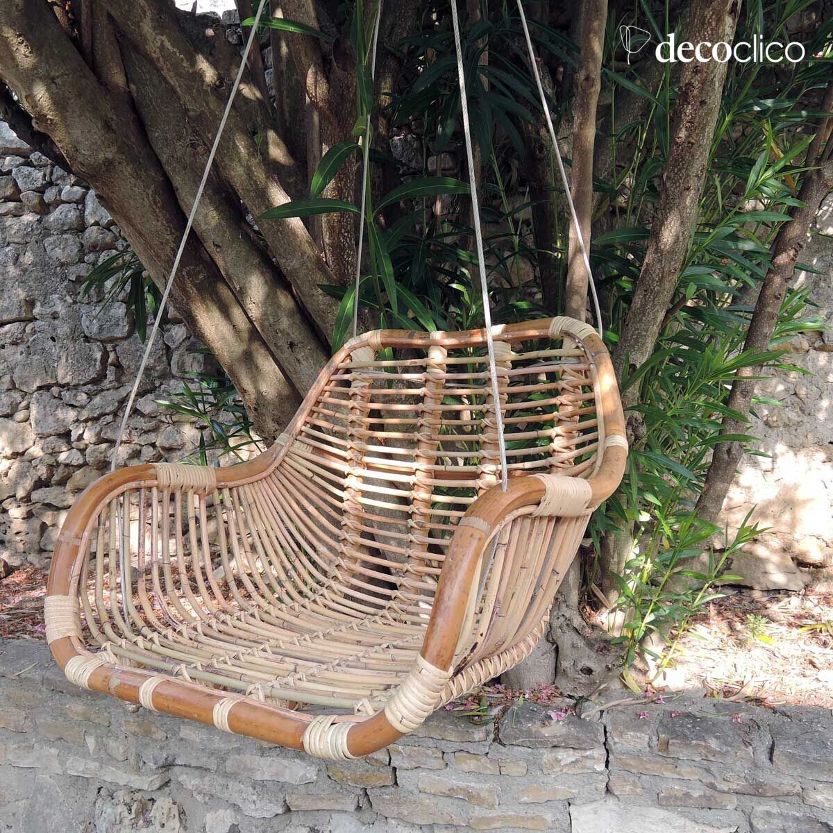 Hamaca colgante de mimbre natural trenzado Moka