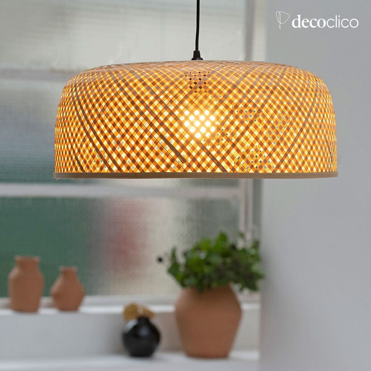 Handgemaakte XXL hanglamp van natuurlijk bamboe (niet-elektrisch)