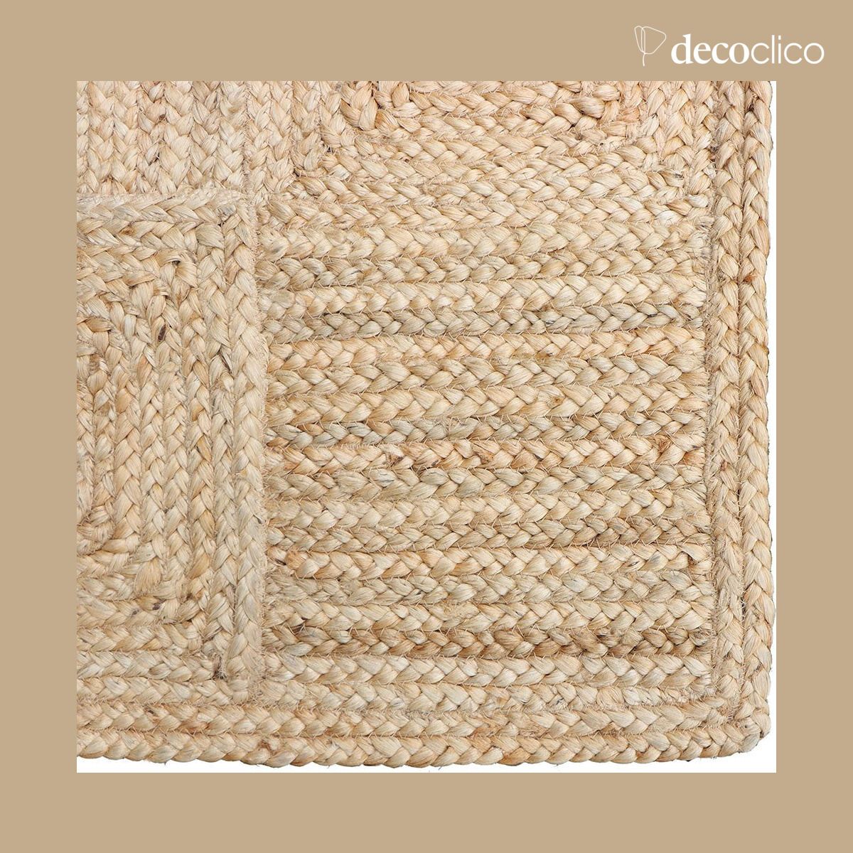 Handgeweven loper tapijt met natuurlijk jutepatroon 80 x 200 cm