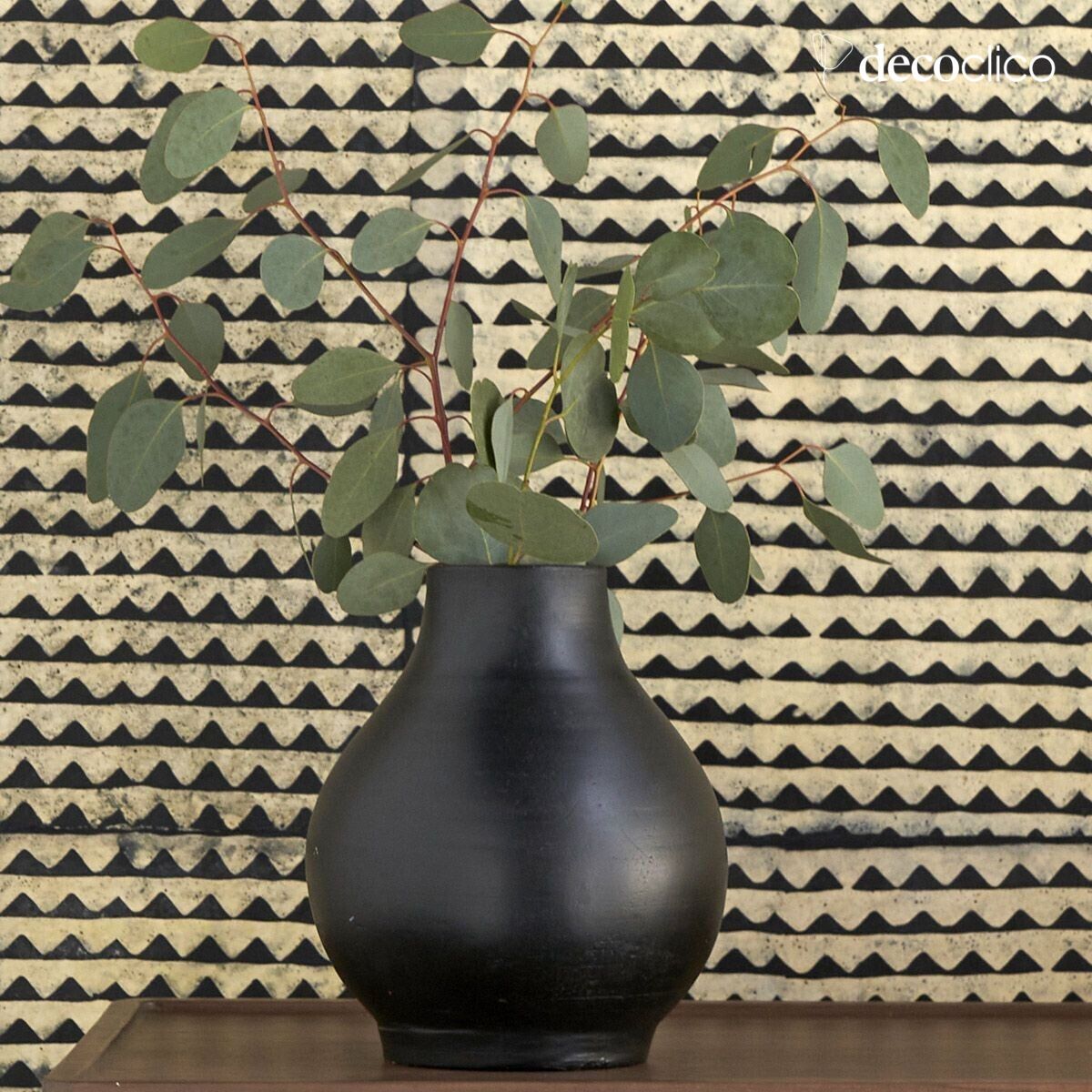 Handmade Alma black terracotta vase