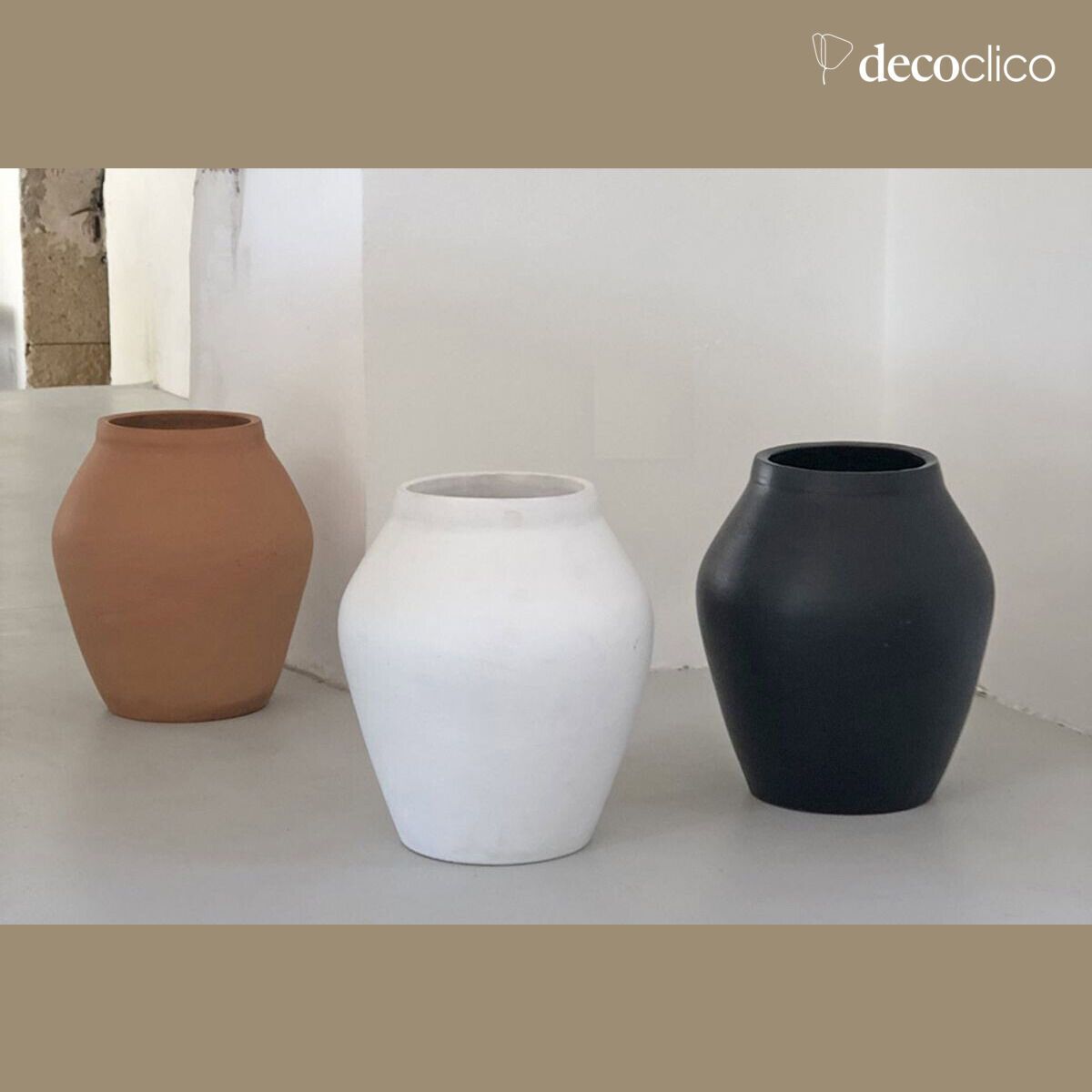 Handmade Alma terracotta amphora vase