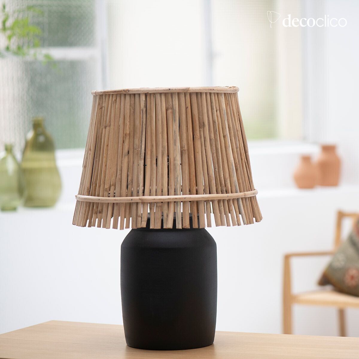 Handmade chocolate terracotta lamp base Alma