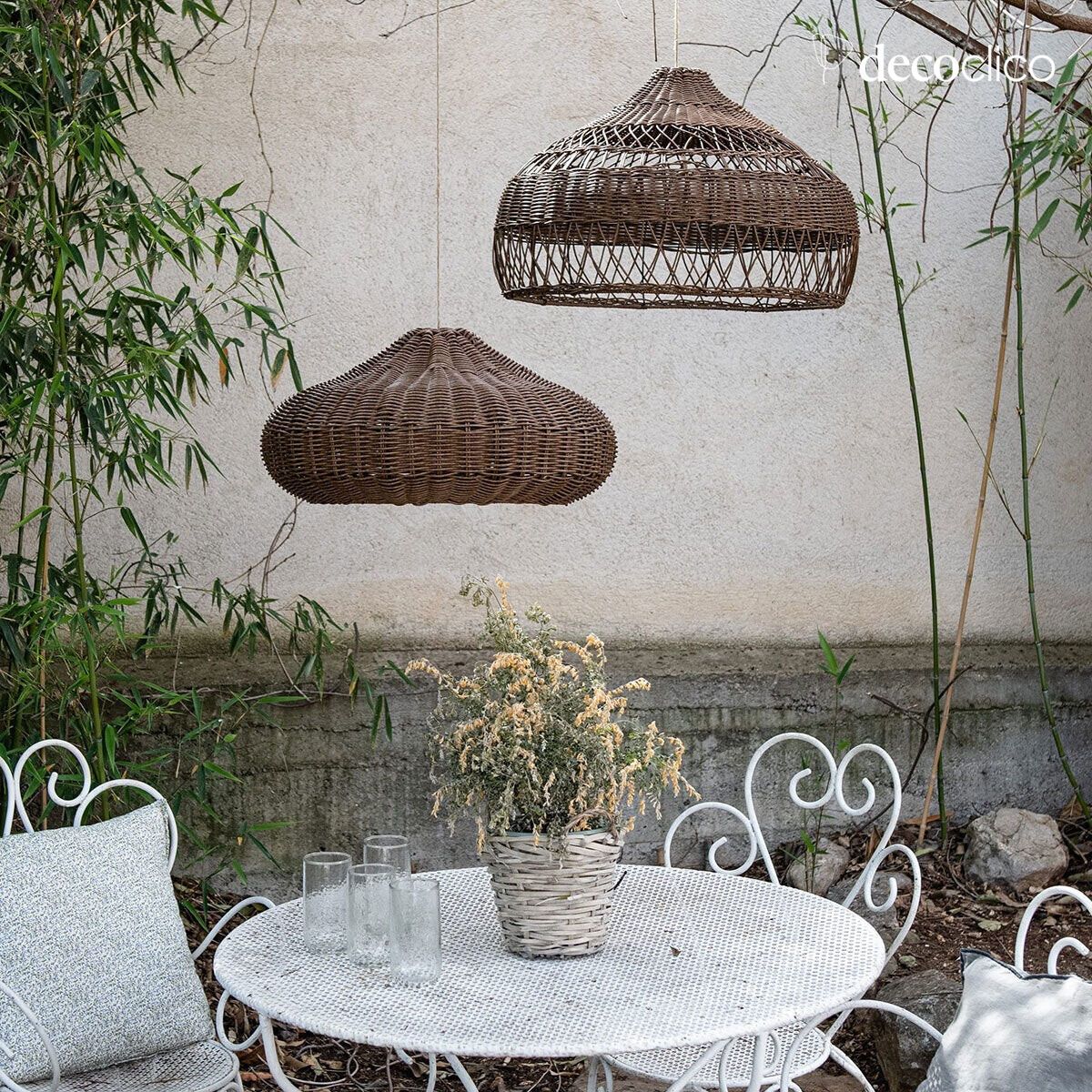 Handmade XL brown polyrotin bell hanger (not electrified) Tavira