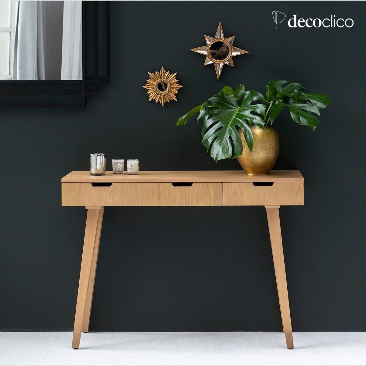 Harper Arne oak veneer console with 3 drawers Lykke