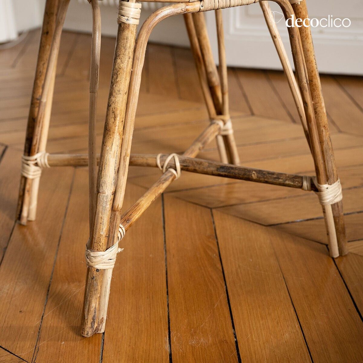 Hocker aus Naturrattan Moka