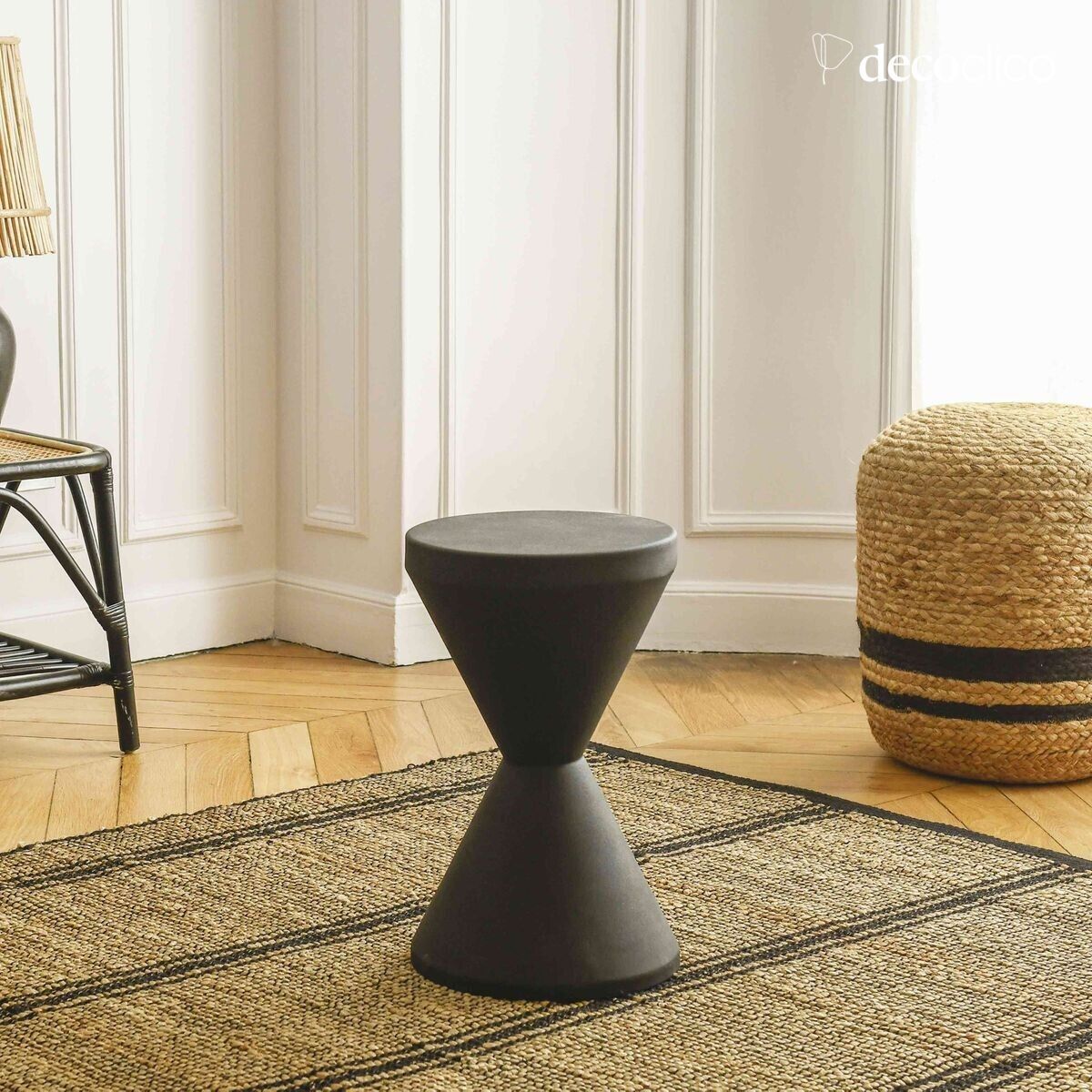 Hocker aus schwarzem Metall H46 cm  Tosca